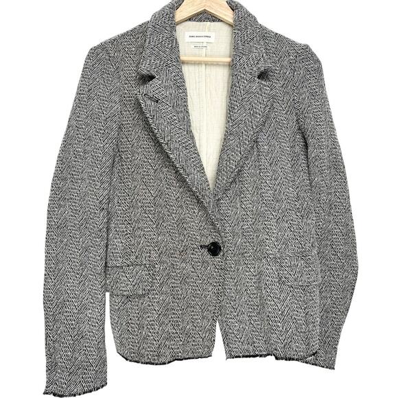 Isabel Marant Etoile Herringbone Wool Blend Blazer | Gray | SZ 8 - Picture 2 of 10